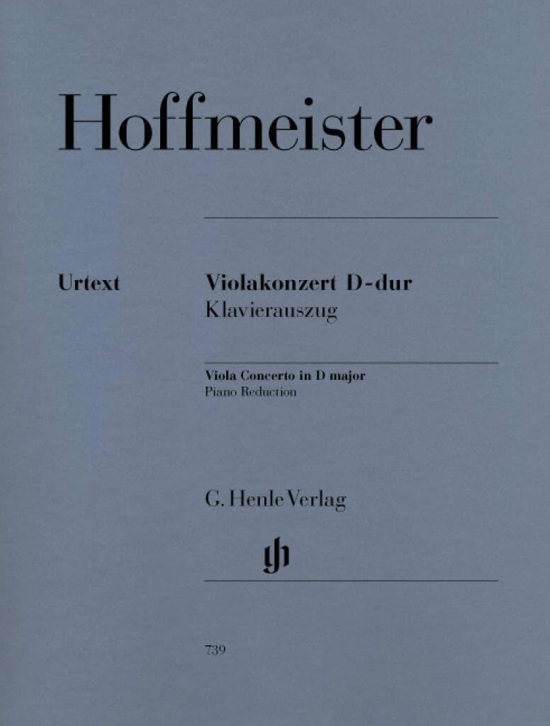 Viola Concerto D major - viola and orchestra - piano reduction with solo part - (HN 739): Instrumentation: Viola and Piano, Viola Concertos