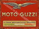 Moto Guzzi V-Twin Motorcycle Engines Vintage Garage Large MetalWall Sign by Alma