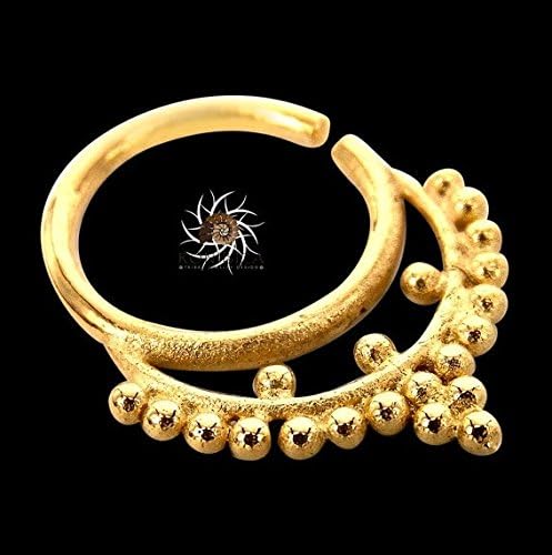 Gold Septum Ring - Septum Jewelry - Septum Piercing -16G Septum Ring - Indian Septum Ring - Tribal Septum Ring - Nose Piericng - Nose Jewelry - Nose Ring (G2)