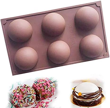 VIIVL Baking Molds Silicone Pastry Cake Mould 6 Cafity Half Round Baking Tool for Chocolate Pudding Jelly Handmade Soap Candle