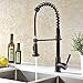 Avola Oil Rubbed Bronze Lead Free Solid Brass Kitchen Sink Mixer Faucet, High Arc Swivel Spring Spout with Dual Function Pull Out and Down Sprayer