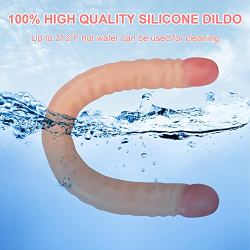 18.5 Inches Double Ended Dildo Realistic Anal Long Dildo Penis Soft and Flexible with Veins and Glans Adult Sex Toys for Women/Men/Lesbian