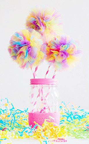 Charmed Rainbow color tulle assortment, 6 inch by 25 yard spool (8 pack )