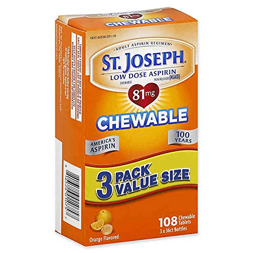 St. Joseph Aspirin Pain Reliever, Chewable Flavored, Low Dose, Orange
