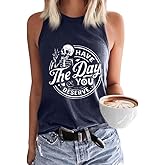 PUCKOLITY Womens Funny Skull Graphic Tank Tops Skeleton Funny Gothic Graphic Casual Sleeveless Shirts Novelty Horror Tee Tops