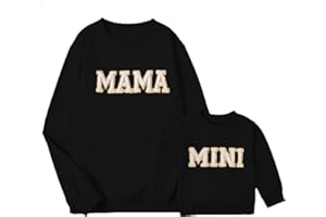 MYBFYABO Mommy and Me Matching Outfits Long Sleeve Funny Letter Printed Sweatshirts Family Matching Outfits Pullover Tops