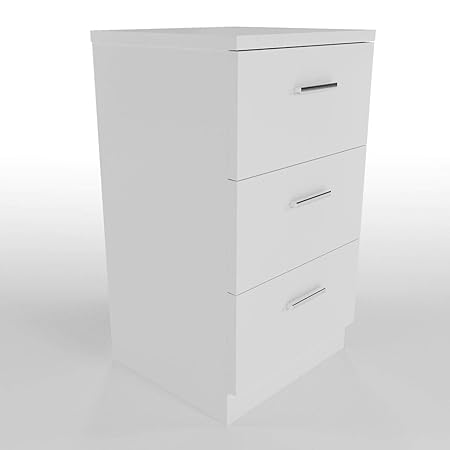 Nachtschrank Kommode Nachttisch Boxspringbett Nachtkommode Kommode Schrank - 3 Schubladen - 67cm hoch - Weiss
