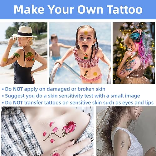 Temporary Tattoo Paper, Temporary Tattoos of the World 2026 A4X5 Sheets Tattoo Transfer Paper for Printer, DIY Tattoo Transfer Paper for Fans Party Party Decorations Photo