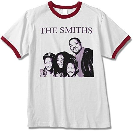 The Smiths Will Smith Family Jada Prince Funny Parody t-Shirt Ringer White Tee Shirt (Small, White/Maroon Ringer)