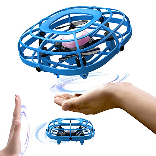 UDIRC Flying Ball Drone for Kids, Hand Operated Mini Drone Toys for Boys or Girls with Fan Mode (Blue)