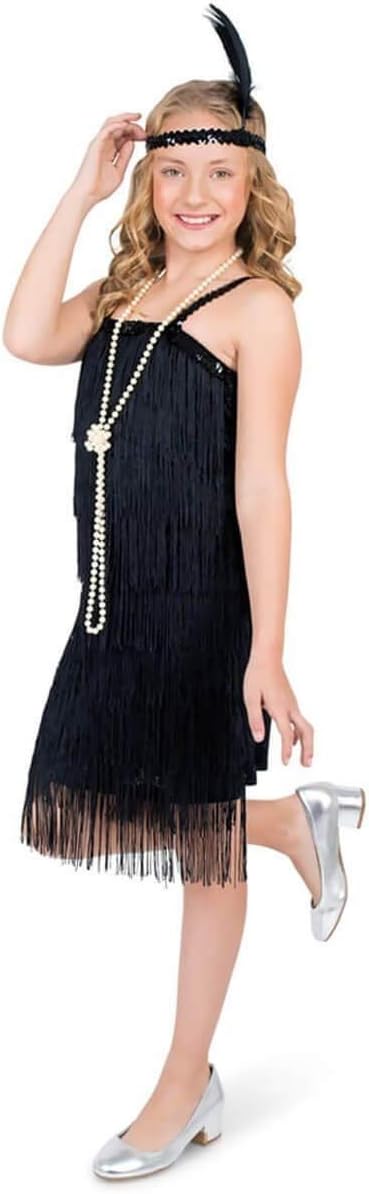 Girl's Black Flapper Costume
