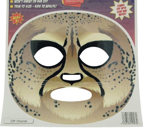 Cheetah Mask Facial Transfer Temporary Tattoo FT09