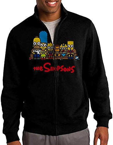 Zepu Men's Sweatshirt Bape And Simpsons YEGOU Top Sale Royal Full-zip Hoodie Jacket L Black