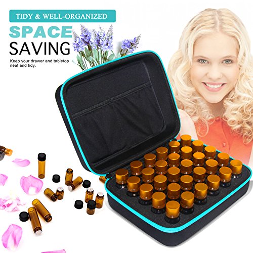 Essential Oil Storage, KABB 30 Bottles Essential Oil Case, Hard Shell Exterior and Foam Insert Essential Oils Carrying Case, 10ml 15ml Essential Oil Box for Doterra Young Living Oil Organizer (Black)