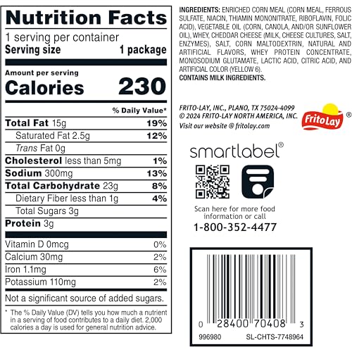MINI CANISTERS CHEETOS MINIS CHEDDAR FLAVORED, SNACK CHIPS SINGLE SERVE CANISTER 1.5 OZ