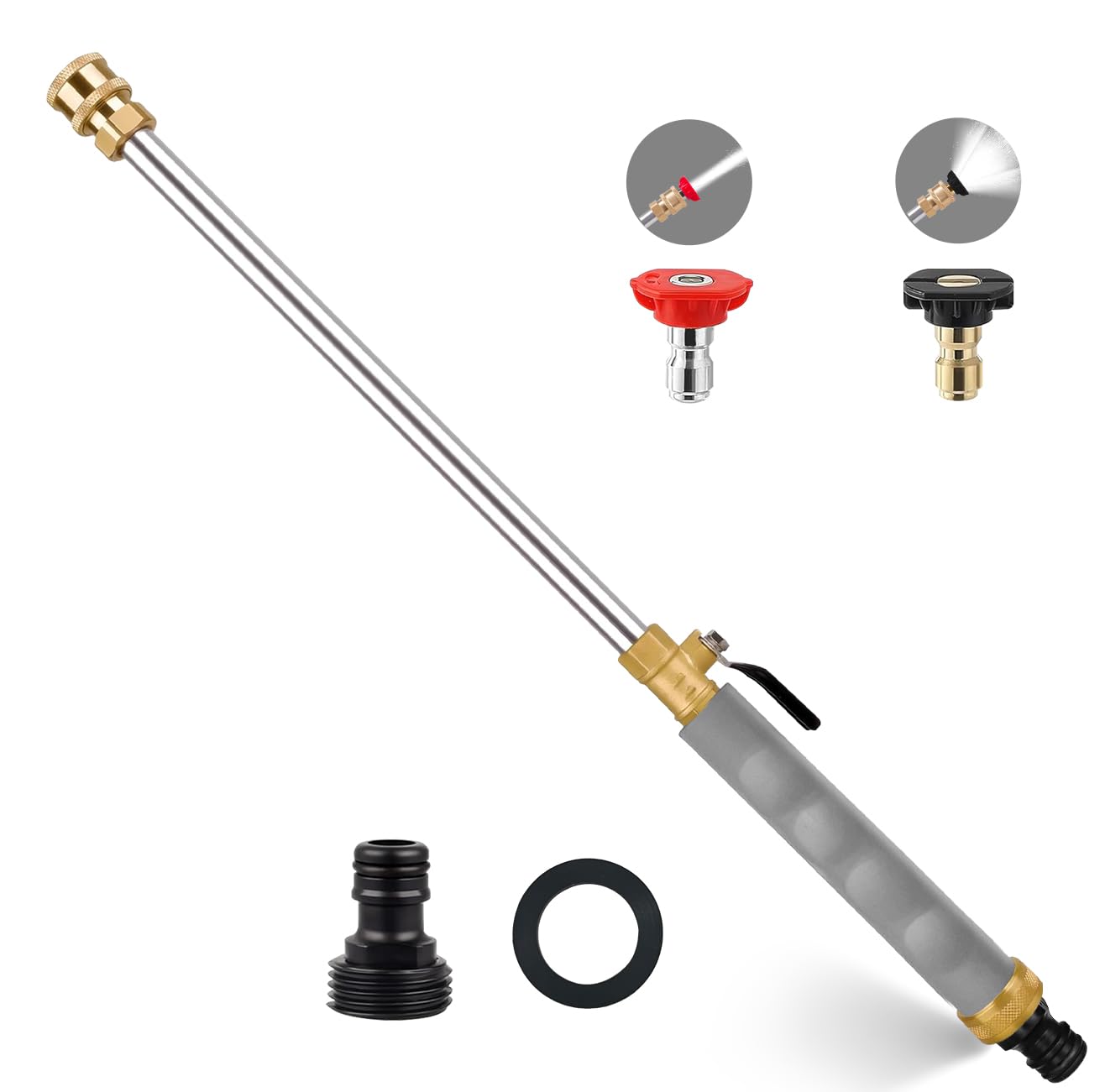 Photo 1 of 2025 Upgraded Jet Nozzle Power Washer for Garden Hose, 2-In-1 High Pressure Wand with 2 Different Nozzles and Quick Connectors, High Pressure Washer Tools For Patio Car Pet Window Washing