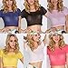 Etosell Women Sheer Mesh Short Sleeve T-Shirt Black