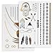 Inifty Temporary Tattoos Body Art Stickers Waterproof Shiny Jewelry High Gloss Shimmer Designs in Gold, Silver, Black & Blue Turquoise (6 Sheets Gold & Silver)