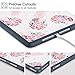 Lontect Compatible iPad 9.7 2018 Case with Apple Pencil Holder Slim Lightweight Trifold Stand Folio Smart Auto Wake/Sleep Soft TPU Cover for Apple iPad 2018 9.7 Inch 6th Generation, Floral Pineapple