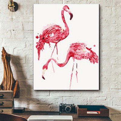 Made4u[ Flamingo [ 20" ] [ Wood Framed ] Paint By Numbers Kit with Brushes and Paints (Flamingo THSJ041)