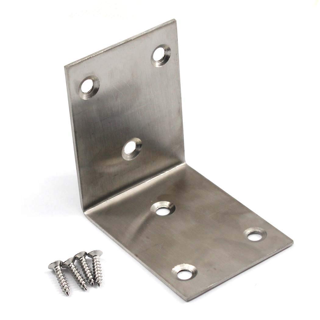 (6 Pieces) Angle Connector Corner Brackets Stainless Steel L Shape Brace Brackets for Wood Shelving 50x50x50mm — image 1