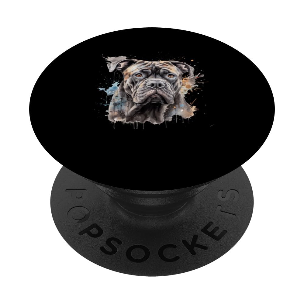 Colorful Cane Corso watercolor art PopSockets Swappable PopGrip