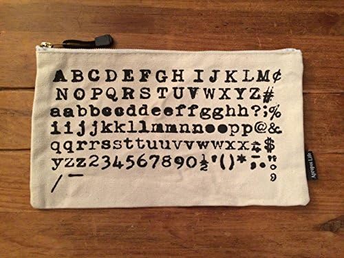 Canvas Pouch -All Purpose Personal Gadget Organizer, Multi-use Toiletry Bag, Cosmetic Case, Travel Organizer, Tech Accessories, Bill Organizer, First Aid Kit, Dopp Bag(12.5"x7.5"VINTAGE TYPESET)