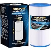 POOLPURE C-5345 Spa Filter Replaces PLBS50, Unicel C-5345, Filbur FC-2970, 817-0014, R173584, 173584, X268519, 10419, 14513, 50451, S2/G2 Spa, 5x10 Drop-in Hot Tub Filter (1pack)