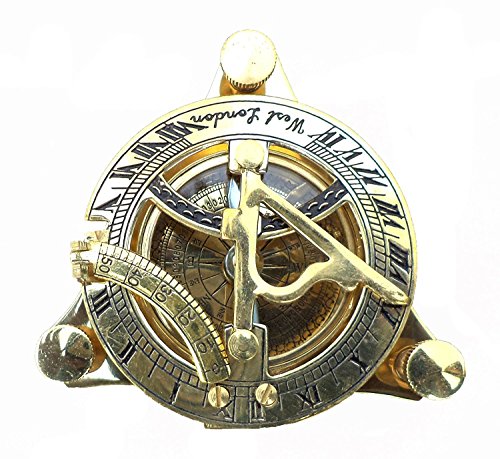 Maritime Collectible Sundial Compass Vintage Navigational Compass Shiny Brass