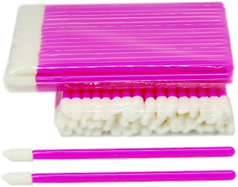 Pack of 100 microfibre cleaning swabs for eyelash extensions, microblading, lint free, can be used as a lip brush, in pink