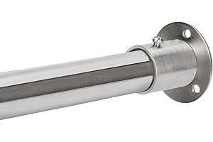 LUVENIA Closet Rod for Hanging Clothes, 28 to 50 Inch Adjustable Extender Closet Hanging Rods, Heavy Duty Tension Metal Extender Closet Pole for Wardrobes(Stainless Steel Silver)