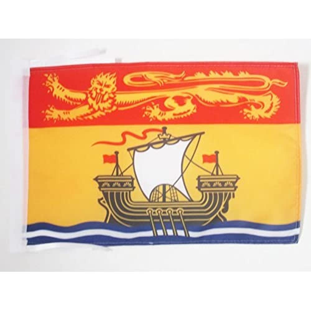 AZ FLAG - New Brunswick Flag - 18'' x 12'' - 100% Polyester Canada - Canadian region of New Brunswick Small Banner with Two Cords - Fade Resistant - Vivid Colors - 18x12 in - 45x30 Cm — image 1