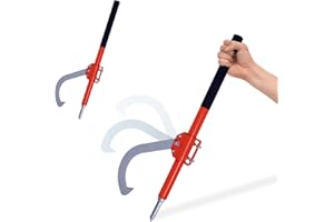FEBTECH 28" Log Peavey - Carbon Steel Log Peavey for Separating Stacked Firewood with Rubber Grip Handle & Fully Adjustable Hook - Perfect Peavey Log Tool for Loggers. Sawyers & Wood Workers
