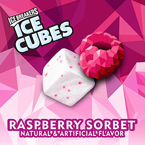 Ice Breakers Ice Cubes Sugar Free Gum with Xylitol, Raspberry Sorbet