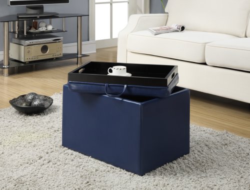 Convenience Concepts Designs4Comfort Modern Accent Storage Ottoman - Thumbnail 3