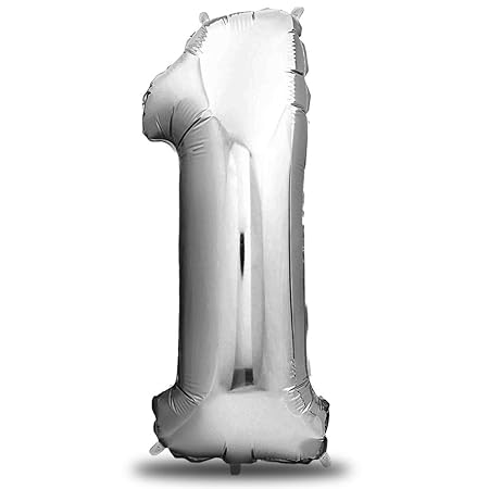 Luftballon 1. Geburtstag XXL Silber - Riesen Folienballon in 40' | 101cm Geburtstagsdeko | Ballon Zahl Deko zum Geburtstag | 