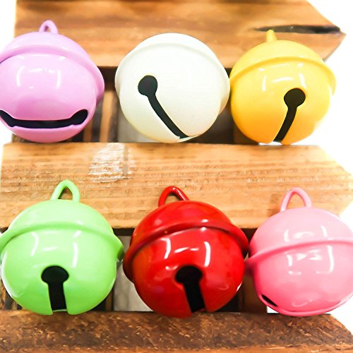 TOAOB 15pcs Multiple Mixed Colours Pet Collar Bell Charm Pendant for Dog Cat Collar Decoration and DIY Crafts