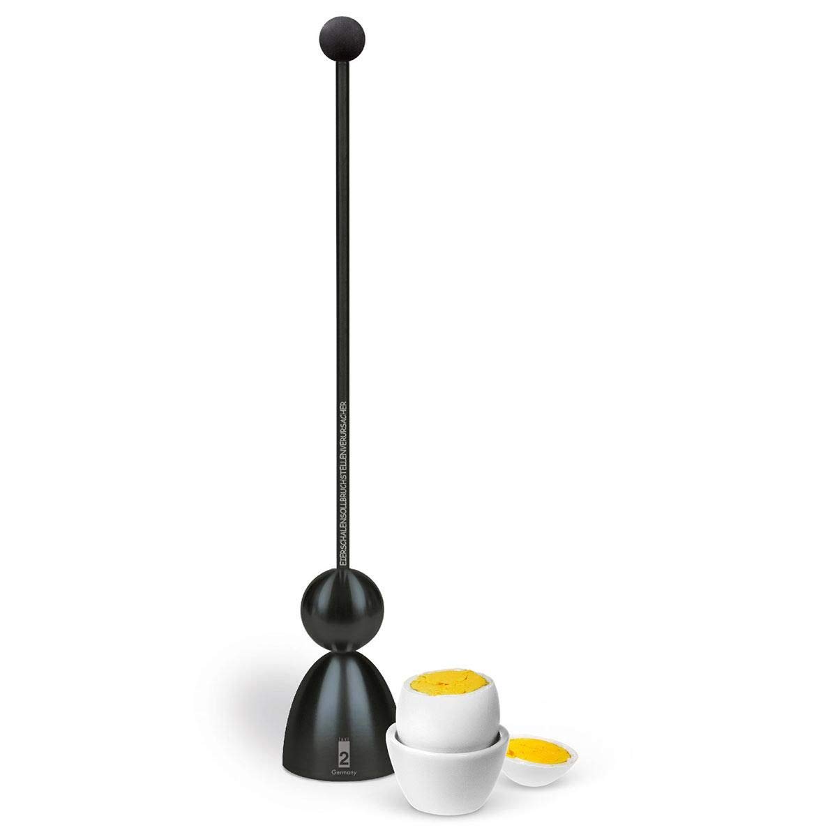 Clack Egg Opener Black Edition, Matt Black, Silicone Ball Black