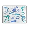 ALAZA Silhouettes Mermaid Starfish Coral Reef Area Rug Rugs for Living Room Bedroom 7' x 5'