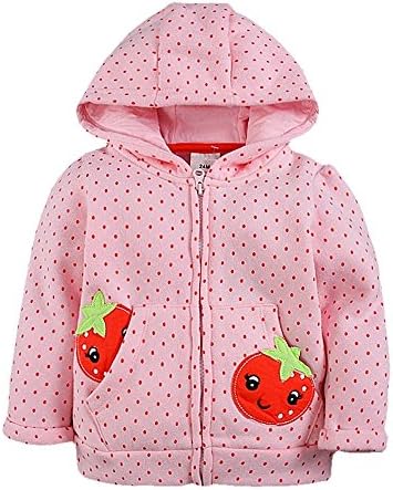 Child Cotton Animal Front Zip-up Hoodie Sweatshirt Jacket (3T, Pink)
