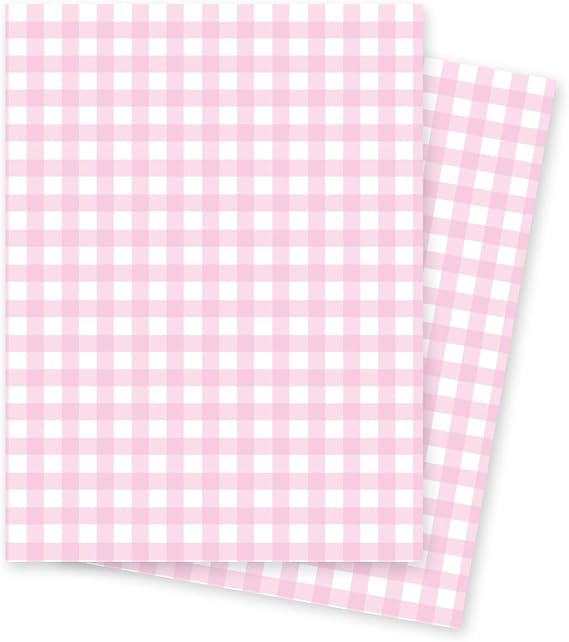 Pink Gingham Gift Wrap - 2 Sheets of Wrapping Paper - 70x50cm - by