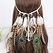 Feather Headband Hippie Indian Boho Hair Bands Tassel Bohemian Halloween Hair Hoop Women Crown Hairband Party Decoration Headdress Cosplay Costume Handmade Headpiece Hair Accessories Strips