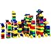 Dimple DC15381 150 Piece Soft Plastic Building Block Set with Wheeled Train Pieces and Carry Bag, Tons of Fun, Great for Kids & Toddlers, Medium, Multicolor