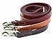 Moonpet Soft and Extra Strong Durable Real Genuine Full Grain Leather Dog Training Leash Lead - Premium Heavy Duty 4 ft x 0.9'' - Best for Medium Large X-Large Dogs Walking Running-Dark Brown