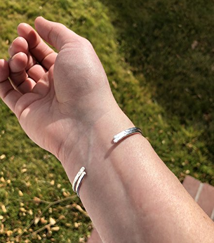 Sterling Silver Hammered Thin Cuff Stacking Bracelet
