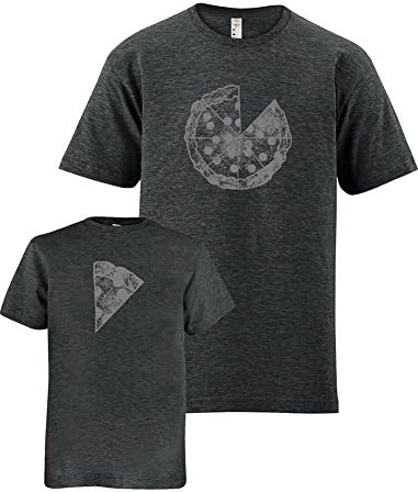 Pizza Shirts Dad and Son Matching Fathers Day Gift Set S&M Heather Smoke