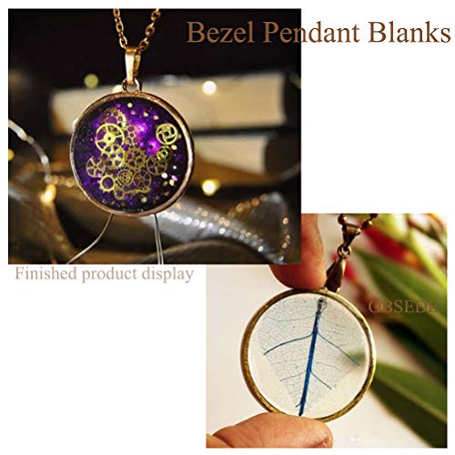 OBSEDE Round Frame Pendants Bezel Charms Open Back Bezel Hollow Mold Pressed Flower for Resin Earrings Necklace 25mm 30pcs
