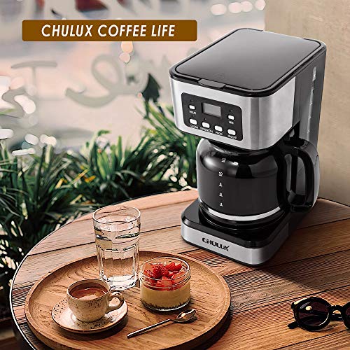 CHULUX Programmable Drip Coffee Maker with 24hour Timer and LCD Screen