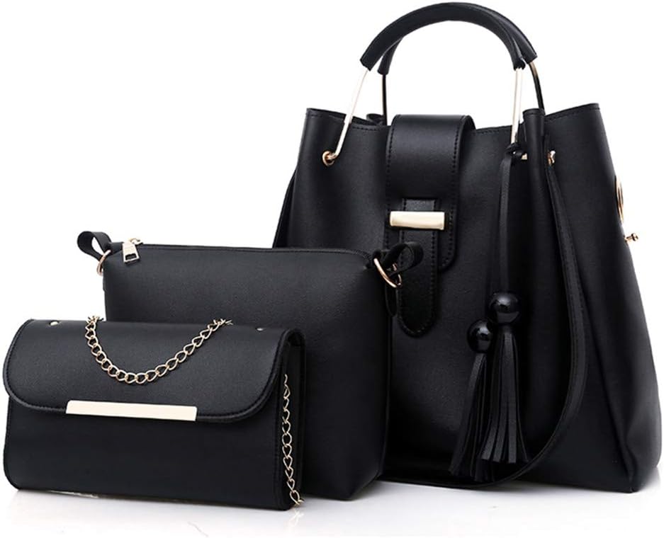 Handbags for Women Leather Tote Bag Shoulder Bag Crossbody Bags Top Handle Satchel Hobo 3pcs Purse Set