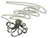 leegoal Vintage Steampunk Nautical Style Antiqued Bronze Octopus Necklace 28 inch Long Chain